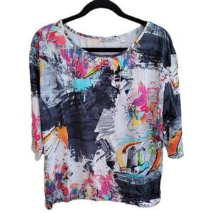 Sno Skins Modern Art Tee 3/4 sleeve Size Medium